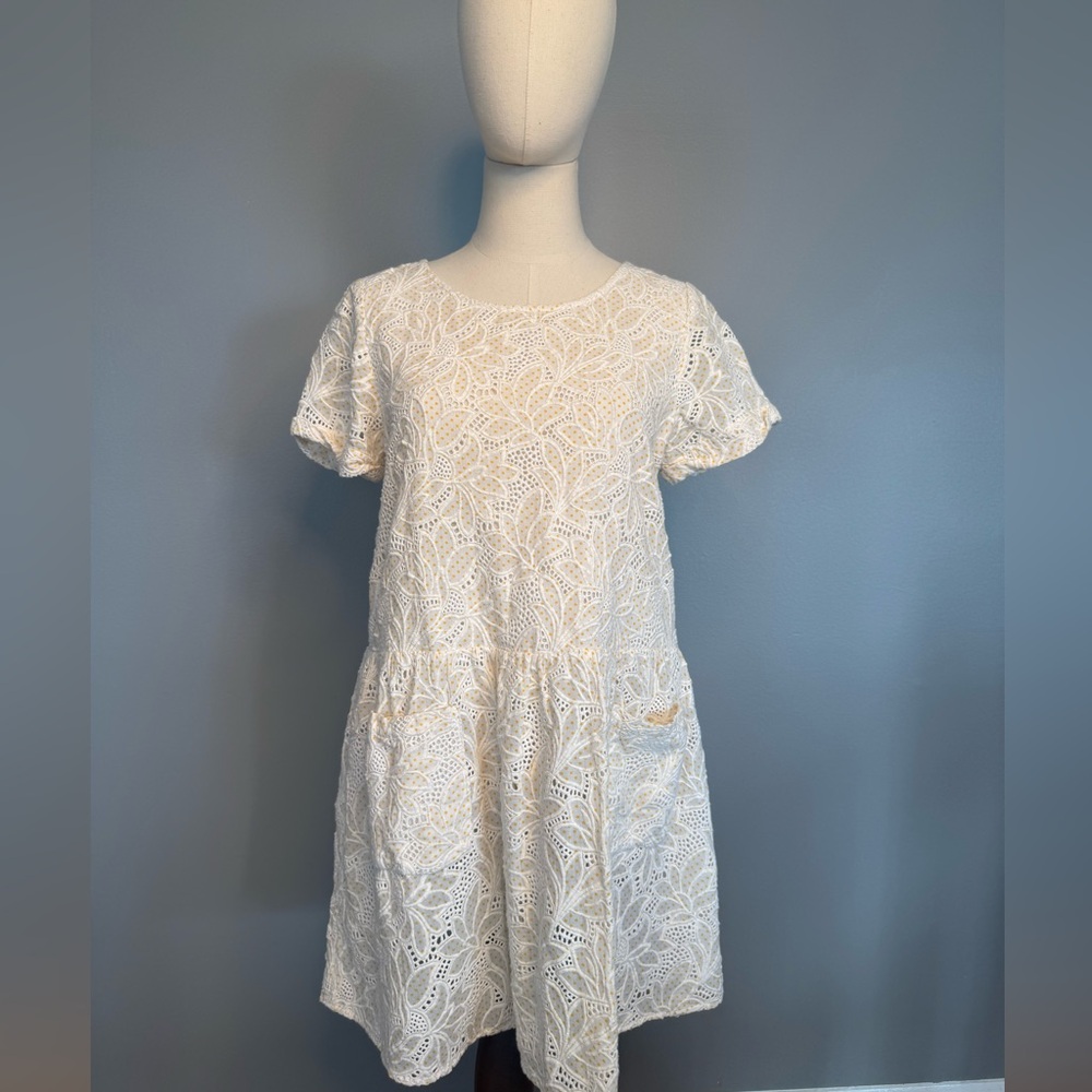 Sezane Ivory Lace Dress
